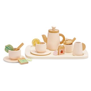 Tea set on serving tray